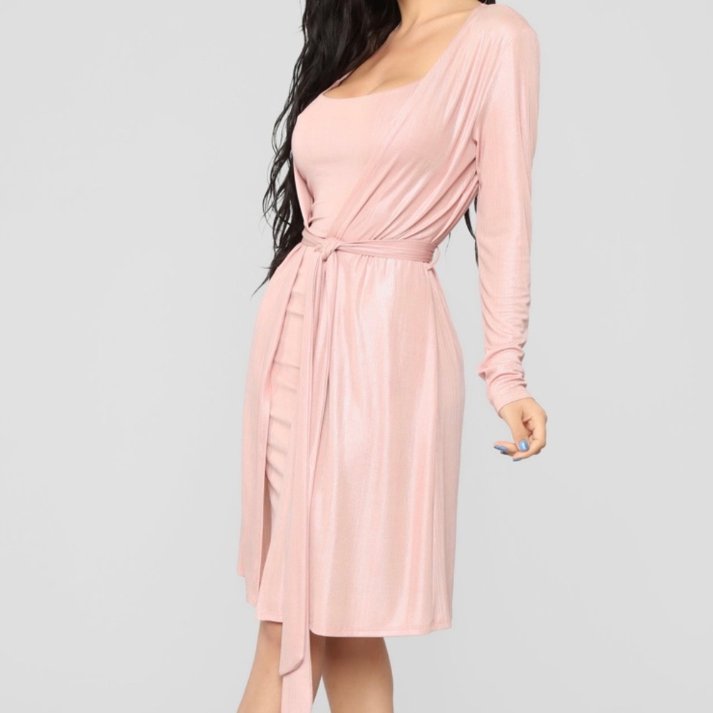 Metallic Mami Dress Set - Pink